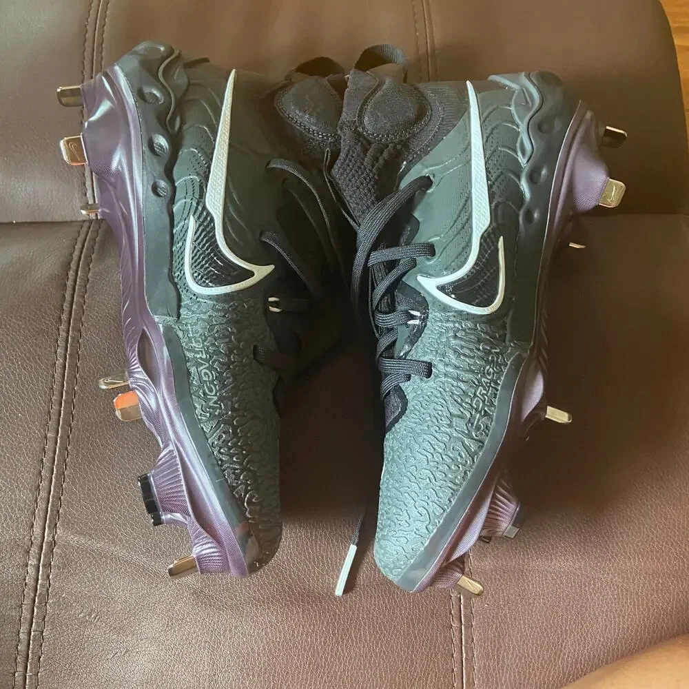 Nike Black Grey Nike Alpha Huarache NXT Metal Baseball Cleats, Sz 7.5 -- NWOB